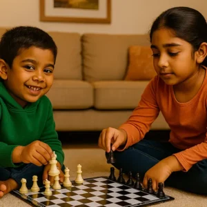 2-in-1 Mini Chess & Snakes & Ladders Set | Educational Board Game Combo for Kids (Ages 6+) – Brain Boosting Strategy & Fun