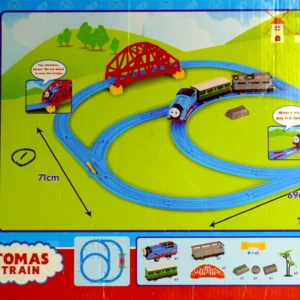 🚂 Thomas Track Train Set Battery-Operated with Bridge & Carriages – 3 Model Layout – Build & Play Railway Toy for Kids