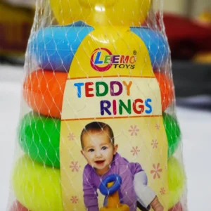 Teddy Rings Stacking Toy for Babies – 5 Colorful Rings | Educational Baby Learning Toy | Non-Toxic & Brain Development Toy