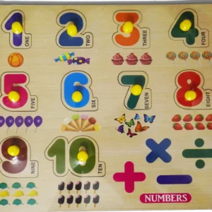 Wooden Numbers Puzzle Board for Kids | 1–10 Counting Toy | Montessori Preschool Learning Toy India