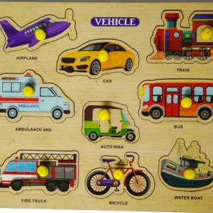 Wooden Vehicles Puzzle Board for Kids | Transport Learning Toy | Montessori Educational Toy India